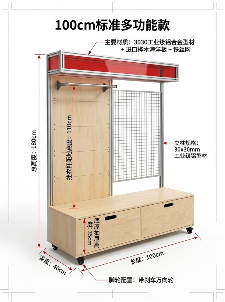 海洋板亚克力展示架可移动产品陈列架展会买手店货架商用置物架 - 产品图片