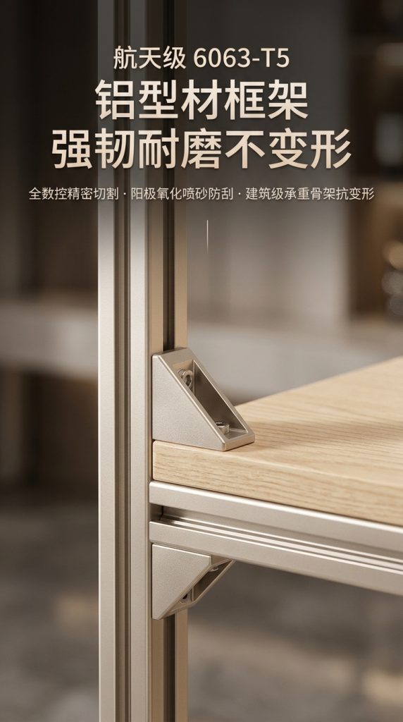 温柔风铝型材海洋板服装展示架落地式多层收纳架商场服装店衣帽架 - 产品图片