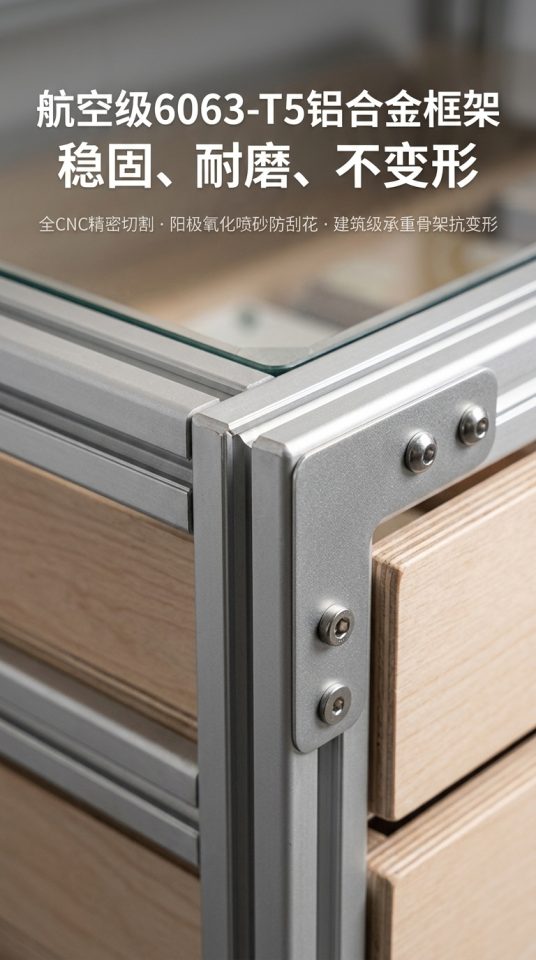 铝型材海洋板展示柜产品展柜抽屉多层分格柜卡纸展架光轴拉手高级