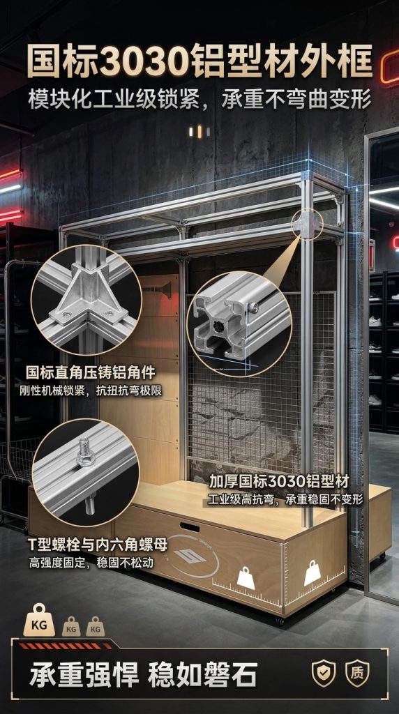 海洋板亚克力展示架可移动产品陈列架展会买手店货架商用置物架 - 产品图片