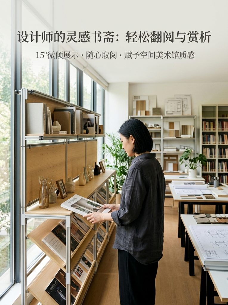 工业风金属展示架3层落地式书房储物陈列架可定制展架置物架货架 - 产品图片
