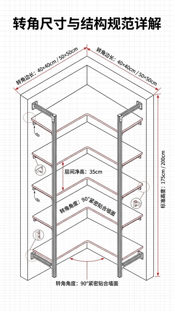 铝型材海洋板多层家用展示架客厅收纳架奖杯陈列架拐角墙上置物架 - 产品图片