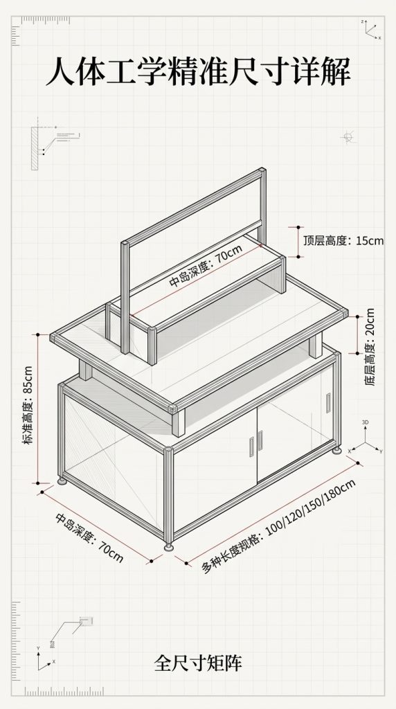 木质多层展示架中岛流水台商业陈列架简约现代展柜茶叶店文创展柜 - 产品图片