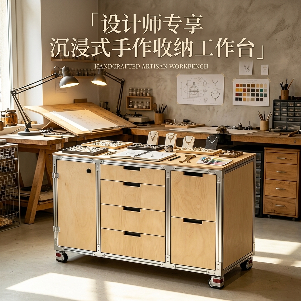 海洋板多层抽屉置物柜办公室多功能储物柜可移动咖啡柜商用展示柜 - 产品图片