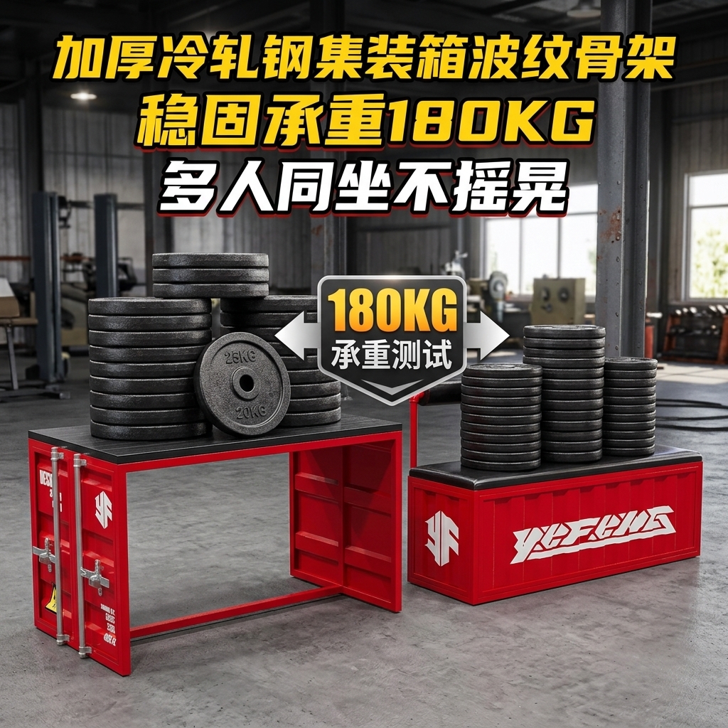 工业风酒吧清吧桌椅组合咖啡厅烧烤店商用创意集装箱铁艺卡座沙发 - 产品图片