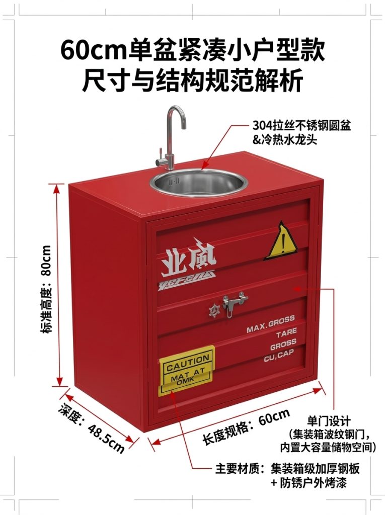 铁艺洗手池集装箱洗手盆柜子工业风酒吧清吧餐厅卫生间创意洗手 - 产品图片