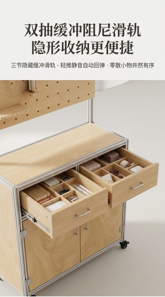 海洋板铝型材展示柜商铺落地式货柜收纳柜洞洞板一体置物架定制 - 产品图片