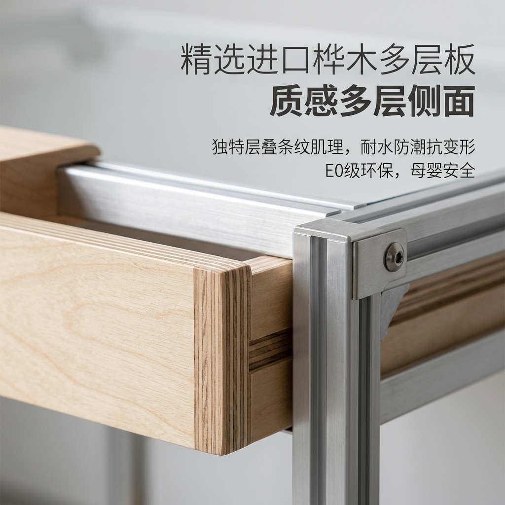 铝型材海洋板展示柜产品展柜抽屉多层分格柜卡纸展架光轴拉手高级 - 产品图片