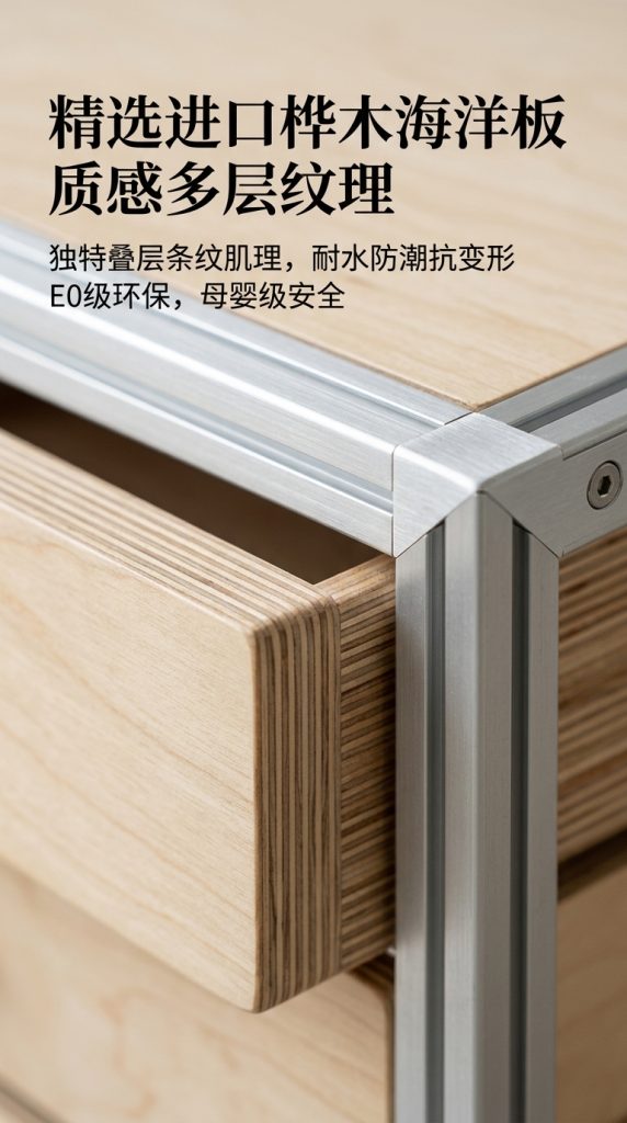 铝型材海洋板展示柜产品展柜抽屉多层分格柜卡纸展架光轴拉手高级 - 产品图片