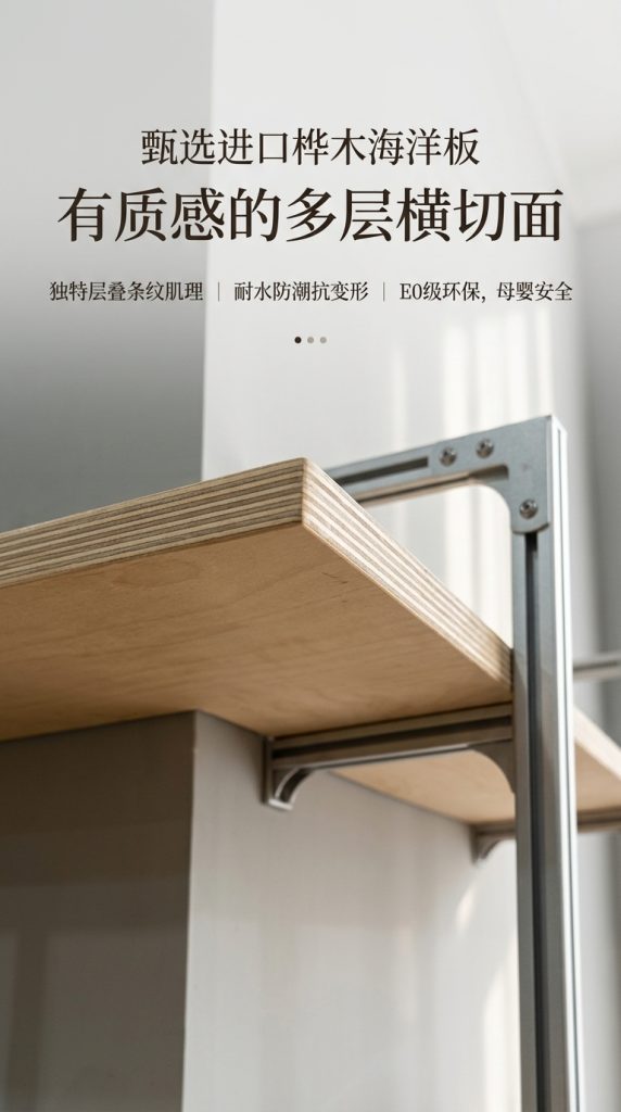铝型材海洋板多层家用展示架客厅收纳架奖杯陈列架拐角墙上置物架 - 产品图片