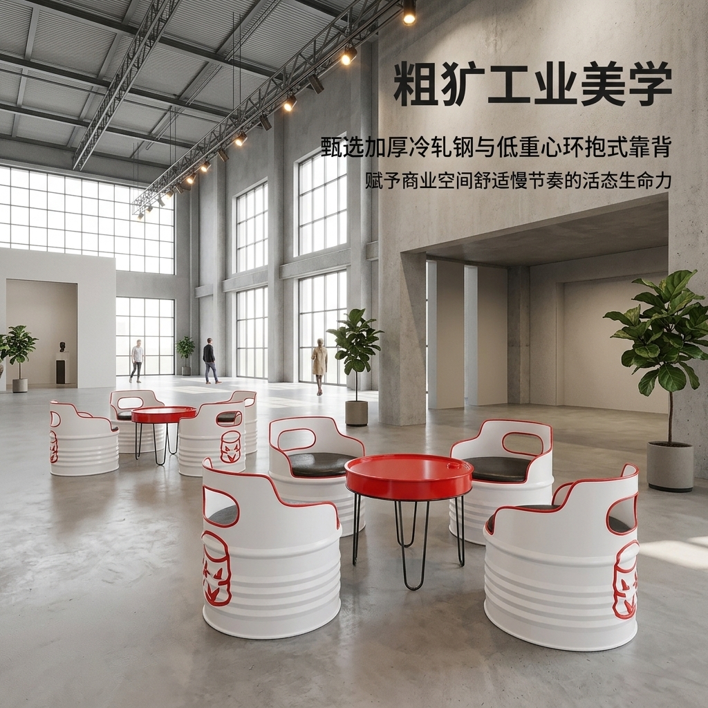 网红咖啡厅桌椅组合奶茶店餐台椅酒吧休息区洽谈桌工业风餐饮家具 - 产品图片