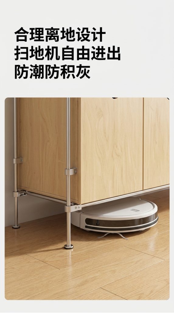 海洋板光轴餐边柜客厅多门储物柜多功能靠墙收纳柜工业风落地斗柜 - 产品图片