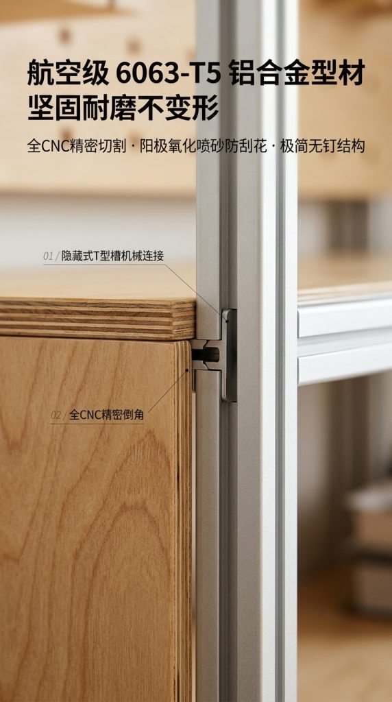 海洋板铝型材展示柜商铺落地式货柜收纳柜洞洞板一体置物架定制 - 产品图片