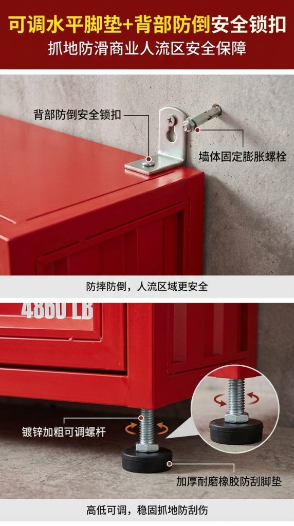 酒柜展示柜手办产品乐高陈列柜工业风集装箱商用展示玻璃柜置物架 - 产品图片