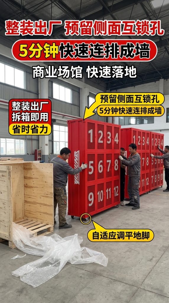 工业风更衣柜健身房舞蹈室体育运动鞋服收纳柜创意铁艺商用储物柜 - 产品图片