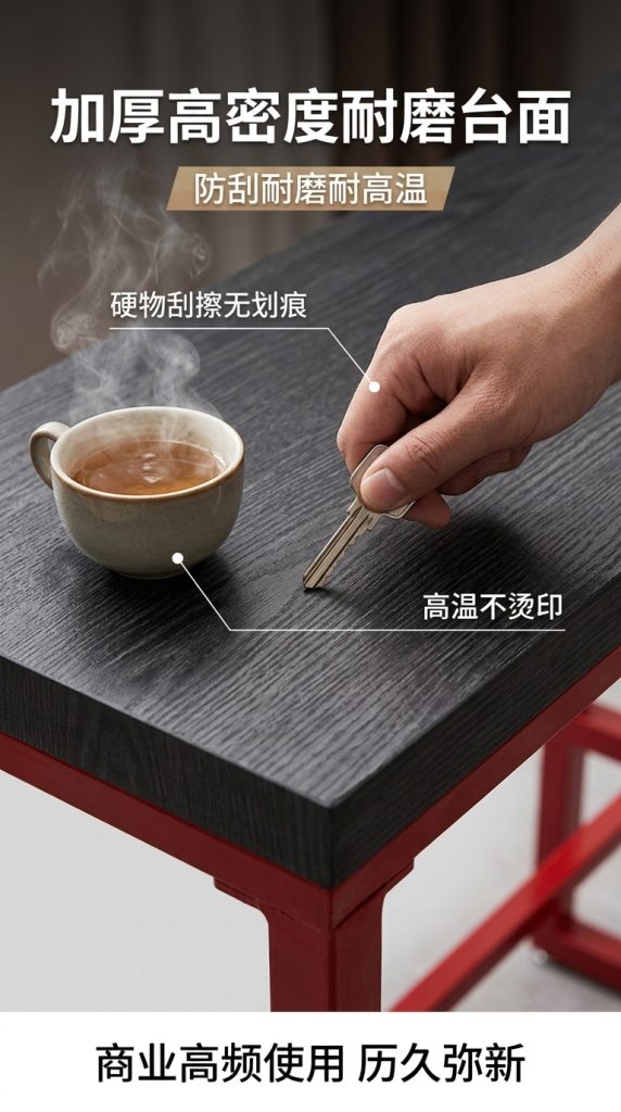 工业风吧台桌酒吧清吧酒馆奶茶店桌椅组合靠墙创意铁艺长条高脚桌 - 产品图片