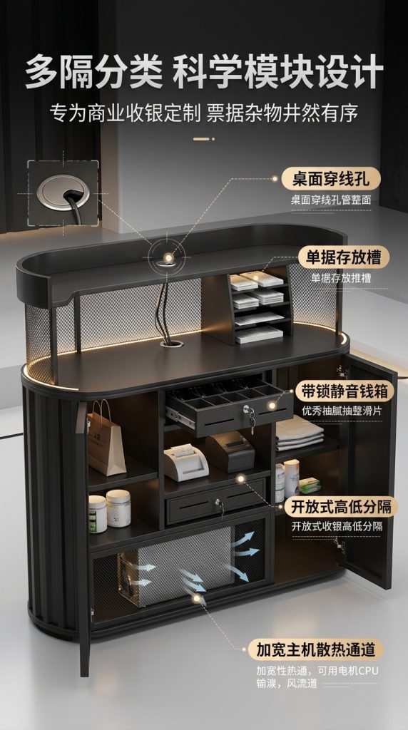 工业风吧台收银台酒吧清吧小酒馆健身房商用集装箱铁艺前台接待台 - 产品图片