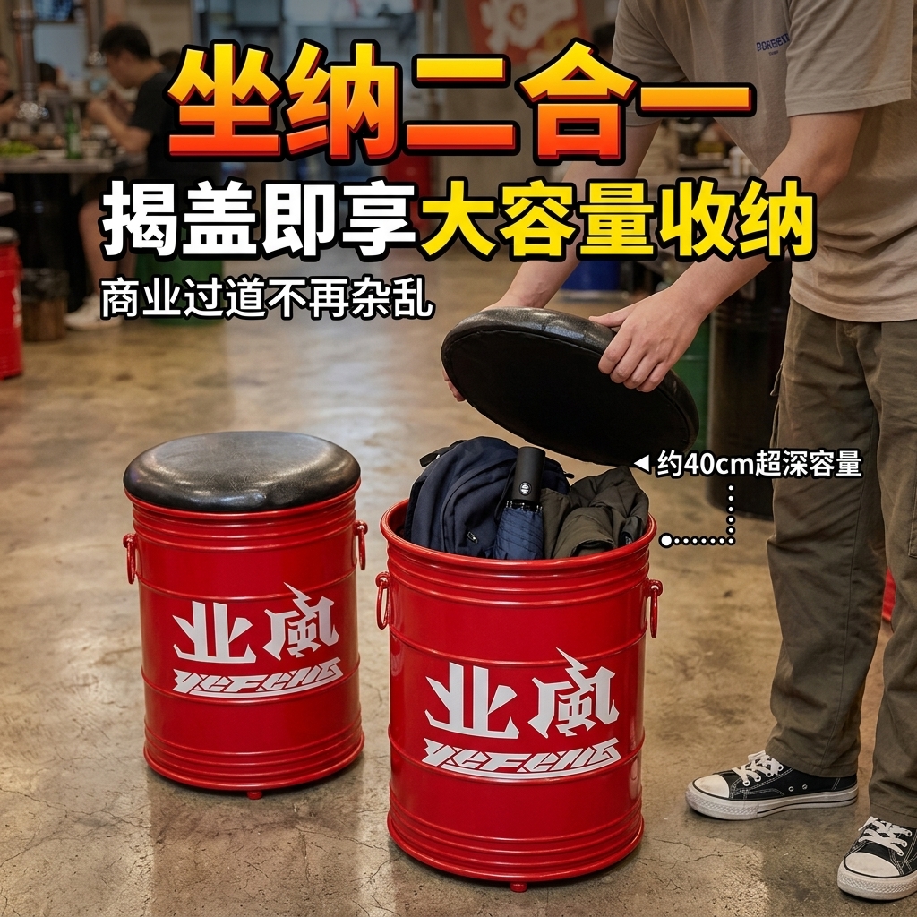 工业风桌椅组合奶茶咖啡店商用创意汽修店铺健身房休息区等候座椅 - 产品图片