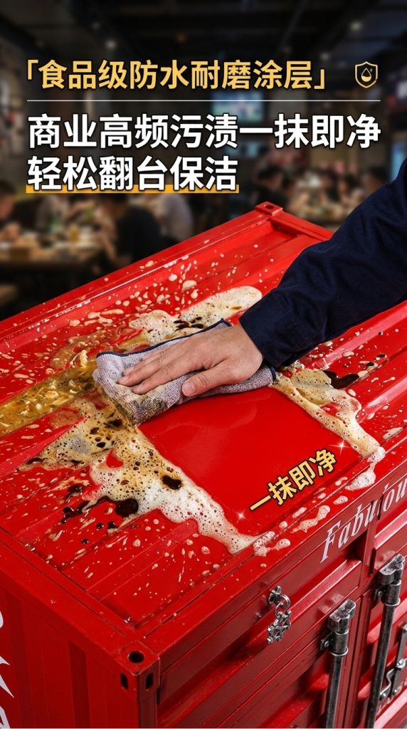 工业风复古餐柜创意文件柜集装箱设计做旧铁柜子玄关储物柜收纳柜 - 产品图片