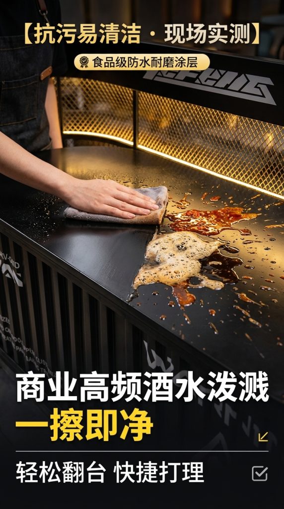 工业风吧台收银台酒吧清吧小酒馆健身房商用集装箱铁艺前台接待台 - 产品图片