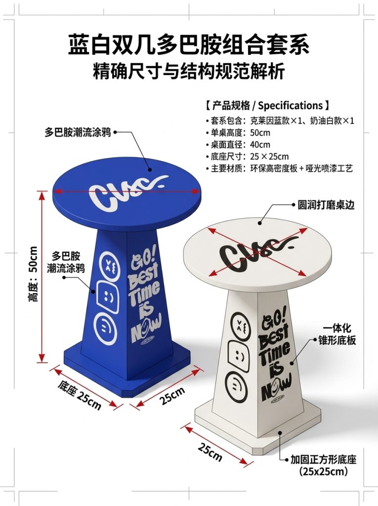 工业风雪糕筒桌创意茶几家用客厅沙发小桌子小户型边几多巴胺潮牌 - 产品图片