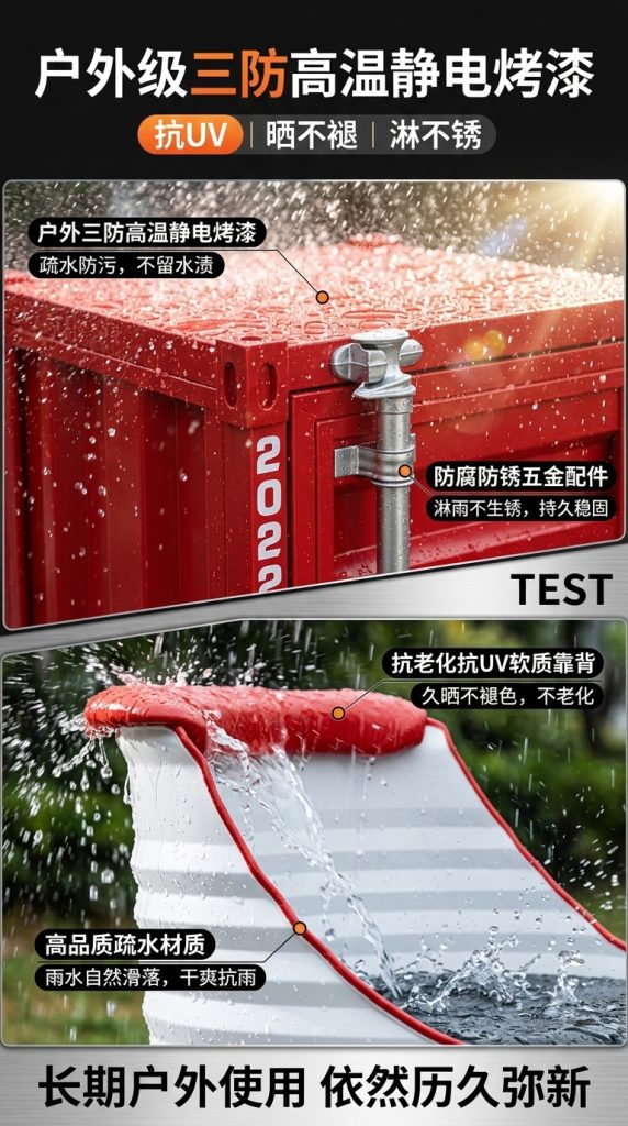 户外露营休闲外摆桌椅创意商用商场公共座椅工业风奶茶店桌椅组合 - 产品图片