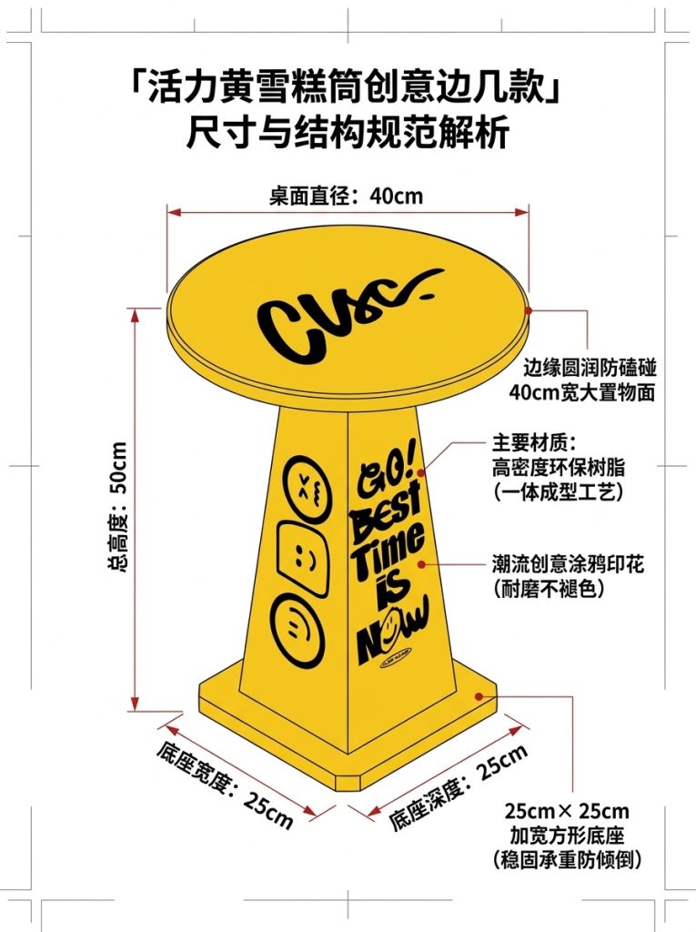 工业风雪糕筒桌创意茶几家用客厅沙发小桌子小户型边几多巴胺潮牌 - 产品图片