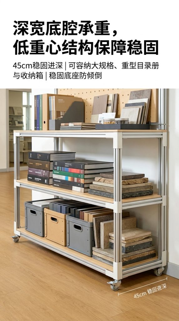 工业风金属展示架3层落地式书房储物陈列架可定制展架置物架货架 - 产品图片
