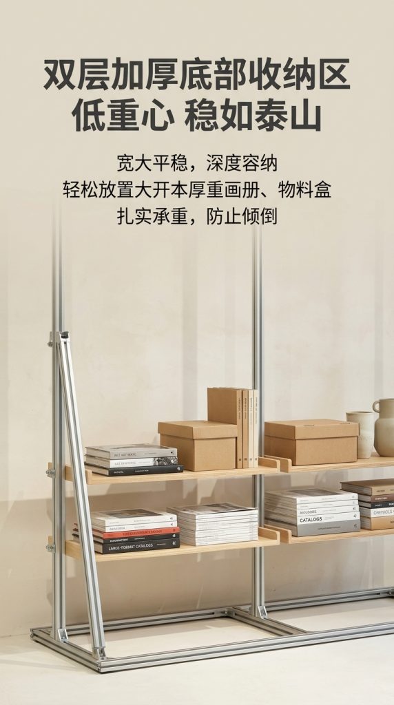 铝型材展示架展览馆木架子Y型架样品陈列架文创馆艺术洞洞板展架 - 产品图片