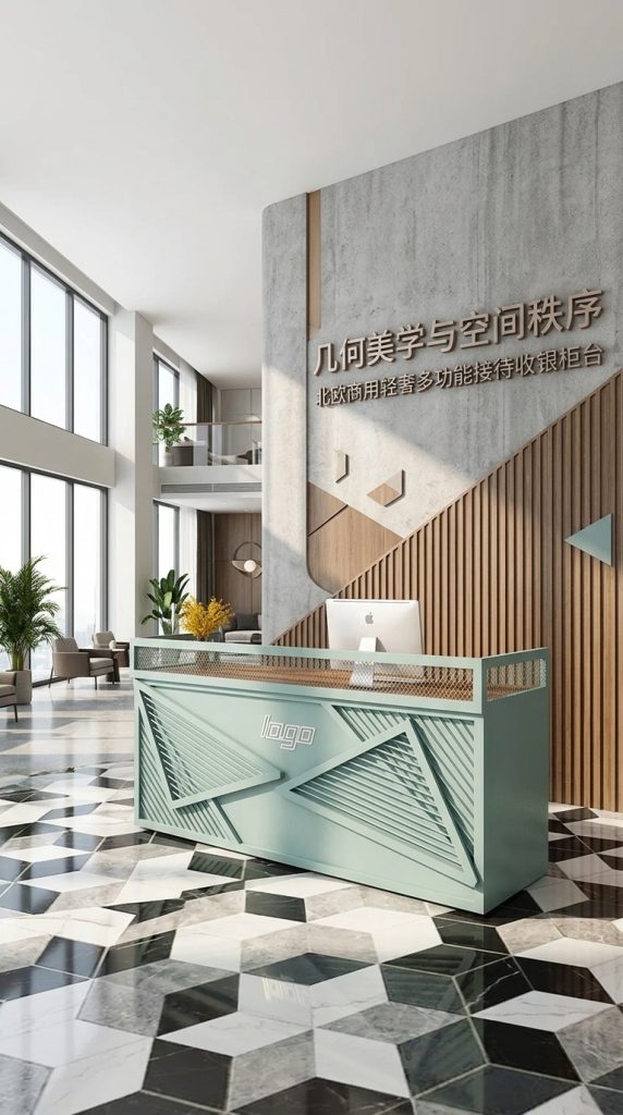 北欧ins网红服装店收银台吧台奶茶店咖啡厅复古小型前台接待柜台 - 产品图片