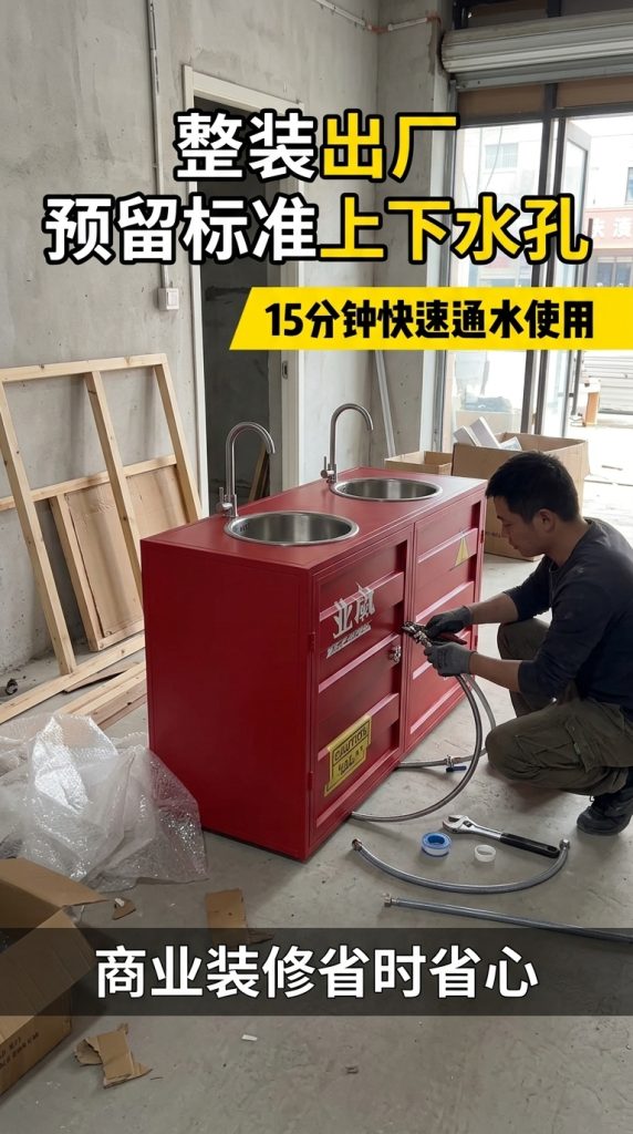 铁艺洗手池集装箱洗手盆柜子工业风酒吧清吧餐厅卫生间创意洗手 - 产品图片
