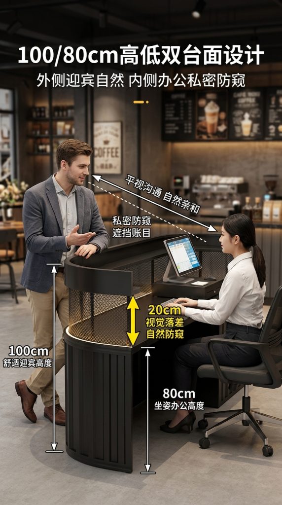 工业风吧台收银台酒吧清吧小酒馆健身房商用集装箱铁艺前台接待台 - 产品图片