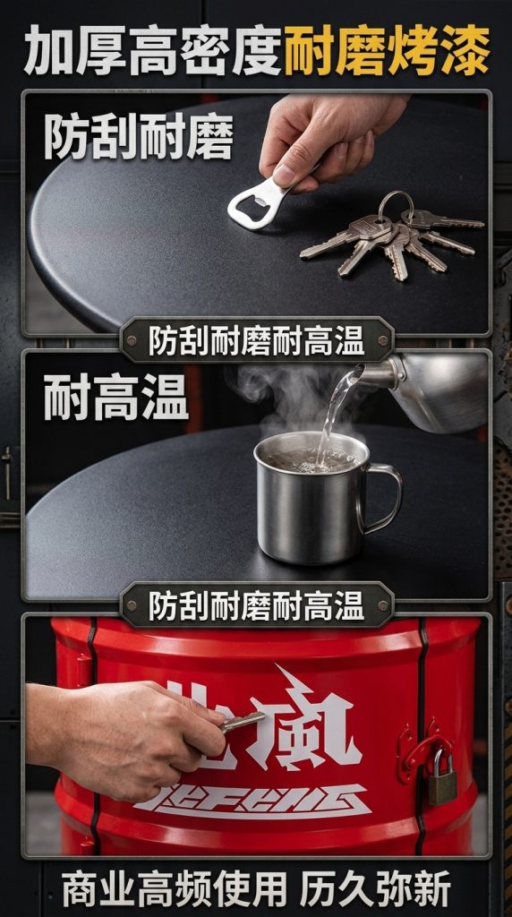 工业风油桶酒吧散台卡座桌椅创意户外休息区商用铁艺高脚桌椅组合 - 产品图片