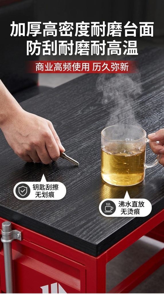 酒吧桌椅组合奶茶店咖啡厅酒吧清吧工业风复古铁艺集装箱卡座沙发 - 产品图片