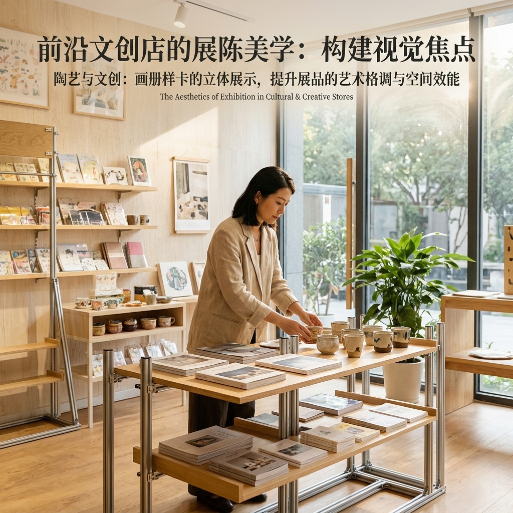 铝型材展示架展览馆木架子Y型架样品陈列架文创馆艺术洞洞板展架 - 产品图片