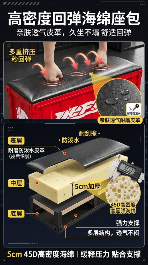 工业风长条凳网红奶茶店咖啡厅餐饮健身房收纳换鞋凳酒吧等候长凳 - 产品图片
