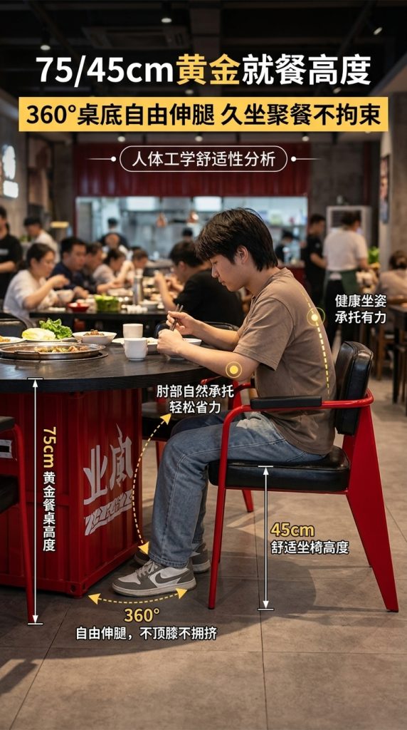 工业风实木餐桌网红烤肉店烧烤店多人包厢个性铁艺圆形餐桌椅组合 - 产品图片