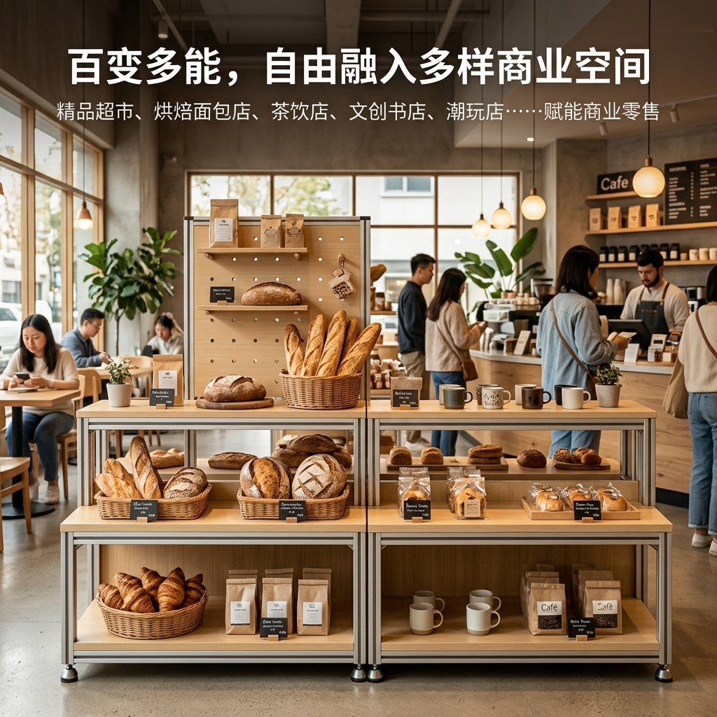 阶梯置物架商超多层陈列架海洋板店铺展示架洞洞板落地式收纳货架 - 产品图片