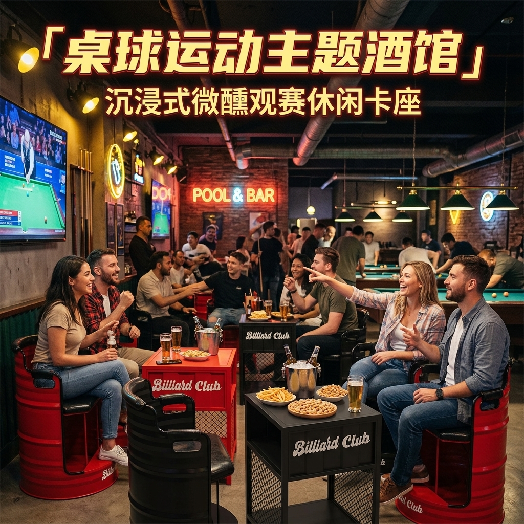 工业风台球厅观球椅新款桌球休息专用观球椅子观战看球台球室桌椅 - 产品图片