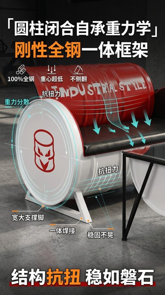咖啡厅桌椅奶茶店创意商用清吧休闲区工业风酒吧卡座沙发茶几组合 - 产品图片