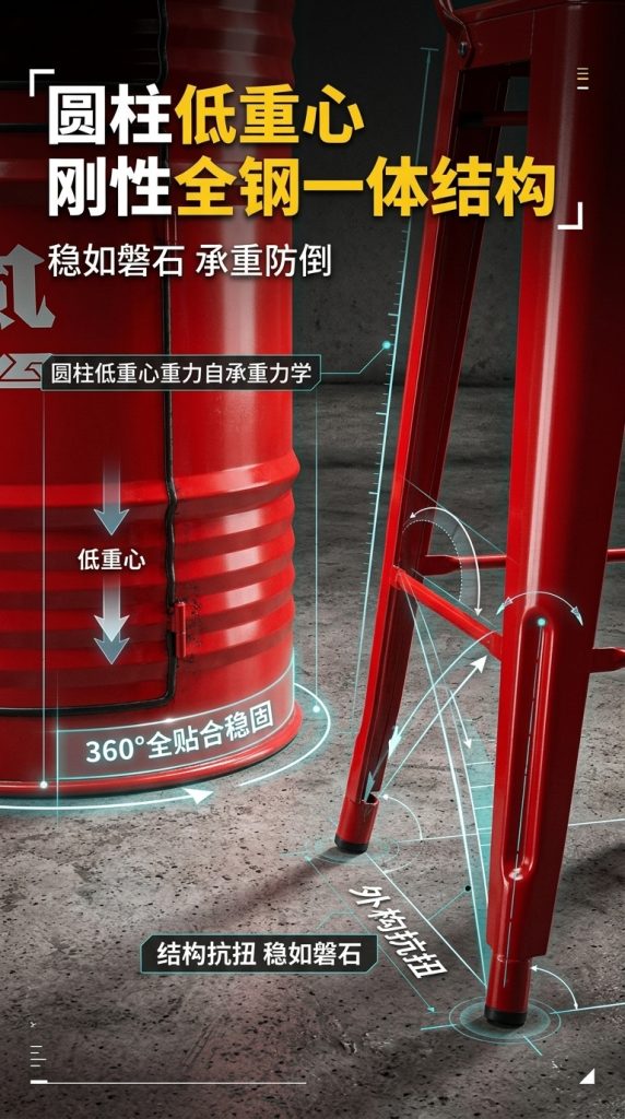 工业风油桶酒吧散台卡座桌椅创意户外休息区商用铁艺高脚桌椅组合 - 产品图片