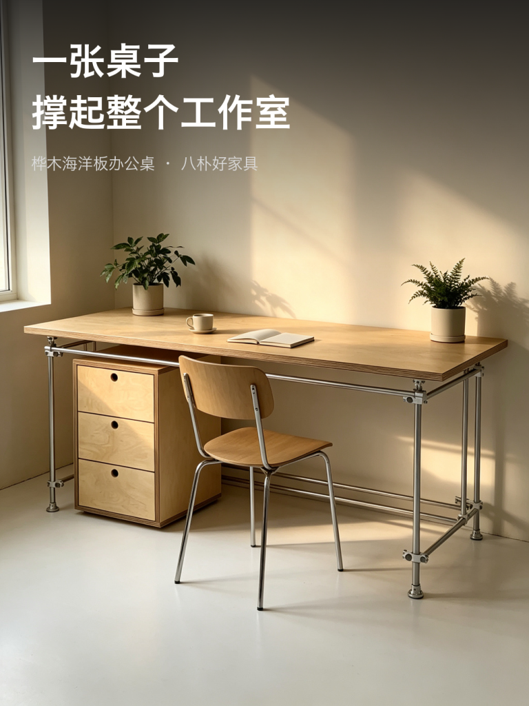 办公桌 / 桦木台式书桌 / ID1038925398515 - 成图