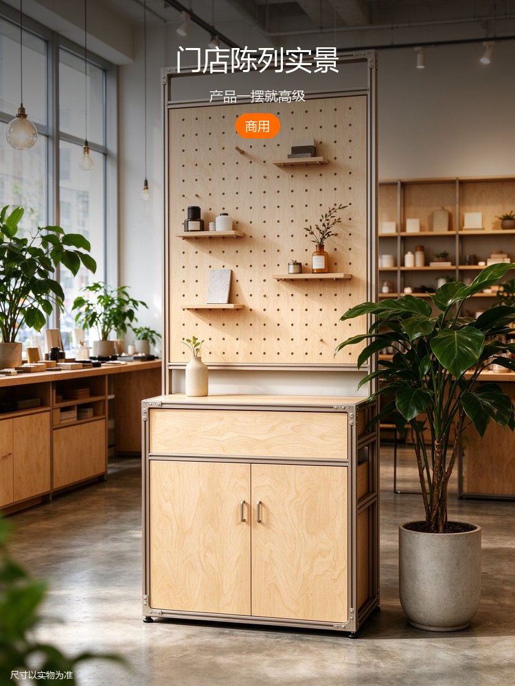 工业风木质展示柜 - 详情图