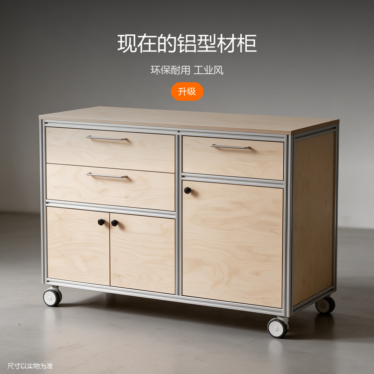 铝型材桦木餐边柜 - 详情图