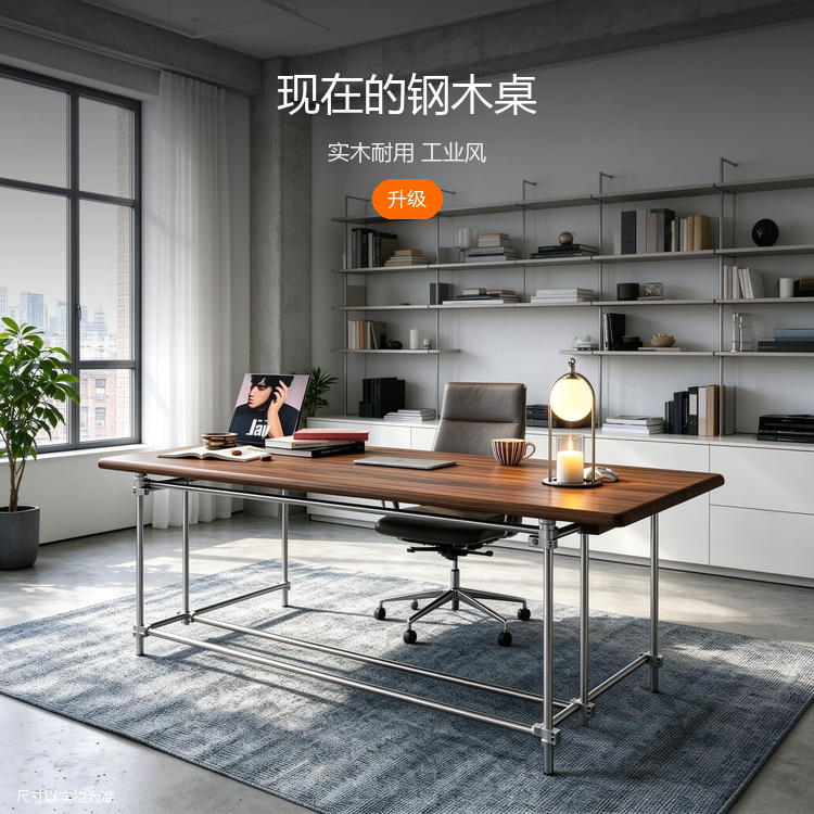 不锈钢实木会议桌 - 详情图