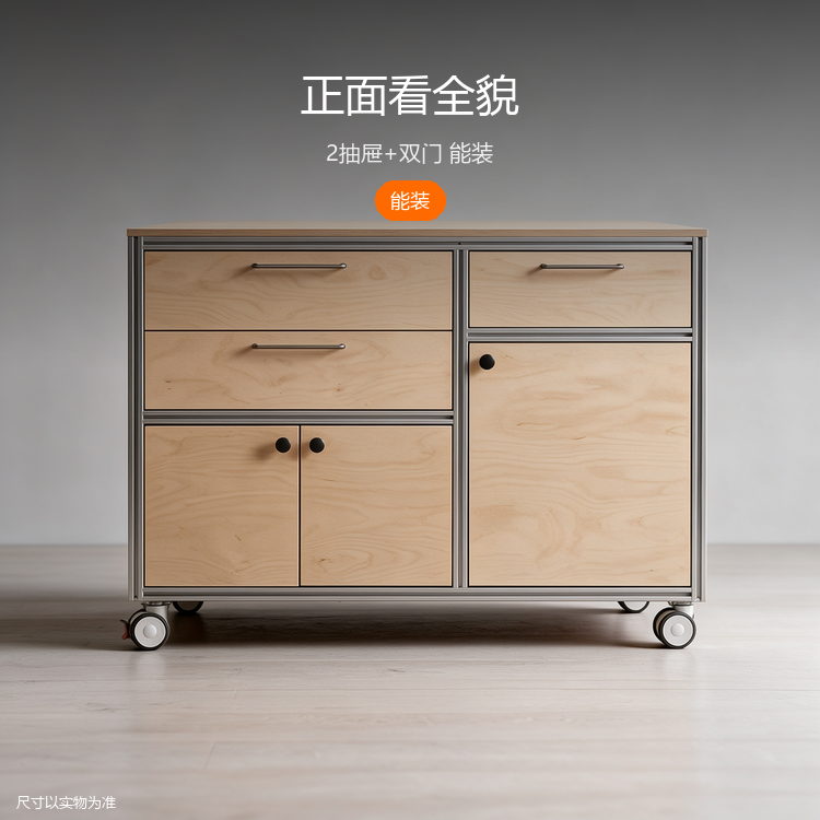 铝型材桦木餐边柜 - 详情图