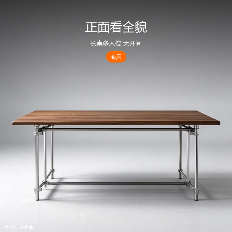 不锈钢实木会议桌 - 详情图