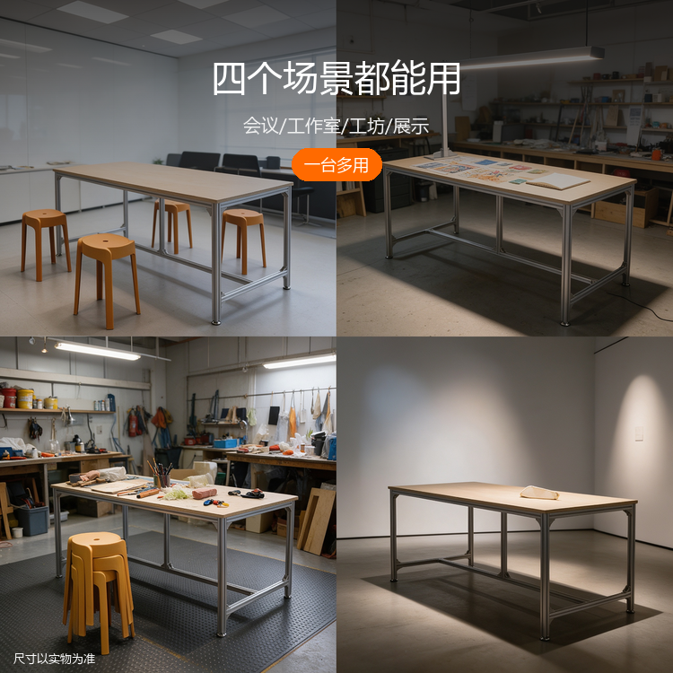铝型材简约长桌 - 详情图