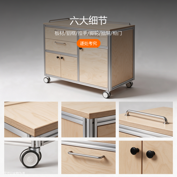 铝型材桦木餐边柜 - 详情图