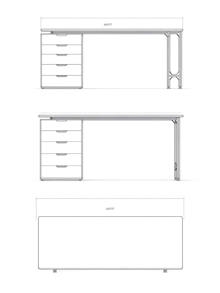 办公桌 / 多层抽屉工作台 / ID952518499684 - 底图